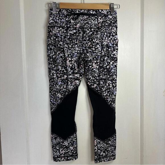 Lululemon Pace Rival Crop *22" Leggings Floral Spritz  Multi / Black - 4 - Picture 10 of 12